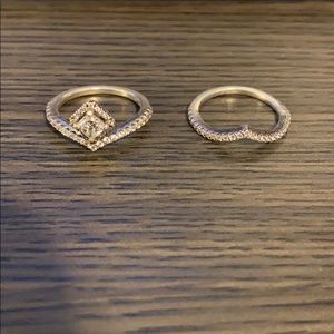 Pandora Silver Ring w/ matching Band